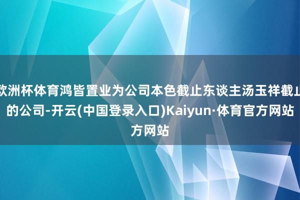 欧洲杯体育鸿皆置业为公司本色截止东谈主汤玉祥截止的公司-开云(中国登录入口)Kaiyun·体育官方网站