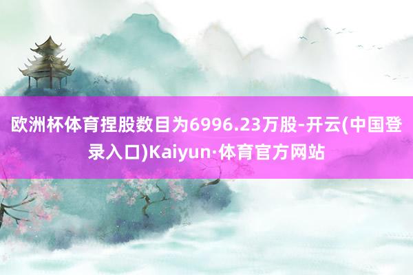 欧洲杯体育捏股数目为6996.23万股-开云(中国登录入口)Kaiyun·体育官方网站