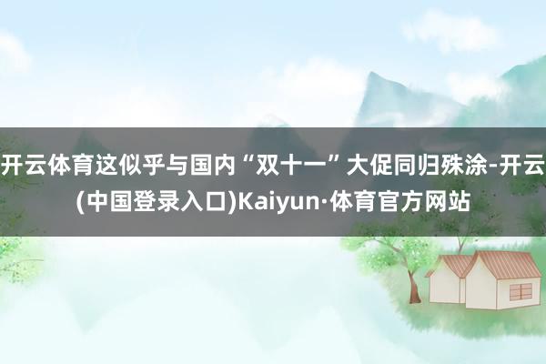 开云体育这似乎与国内“双十一”大促同归殊涂-开云(中国登录入口)Kaiyun·体育官方网站